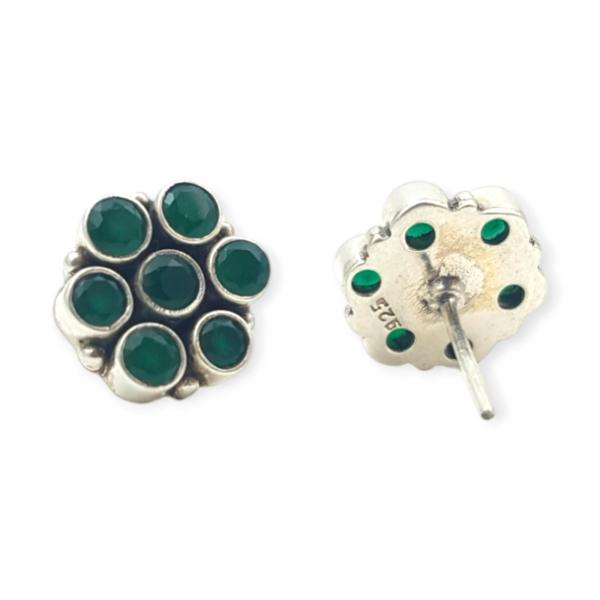 925 Sterling Silver Elegant Tops for Ladies with Beautiful Design and Green Stones